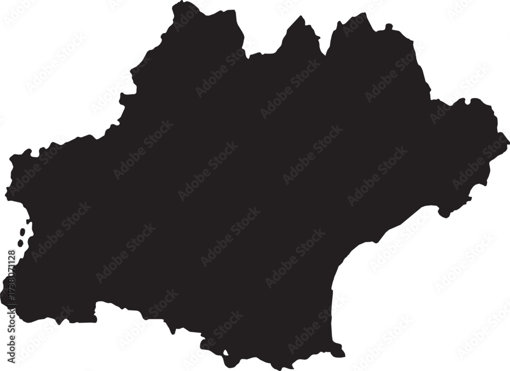 Fototapeta premium Occitania Region Map on France Isolated Silhouette