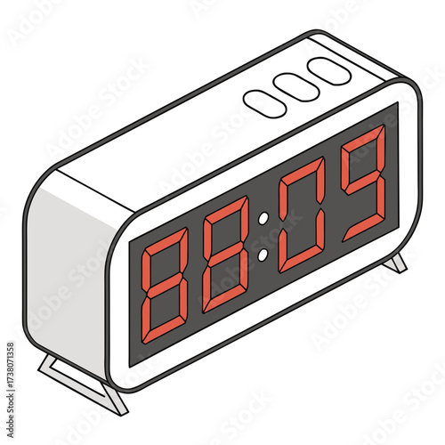 Digital alarm clock with bright red numbers digital clock