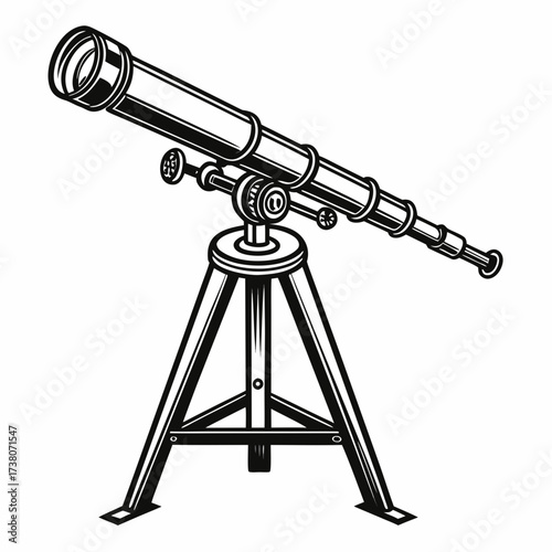 Detailed telescope illustration for stargazing