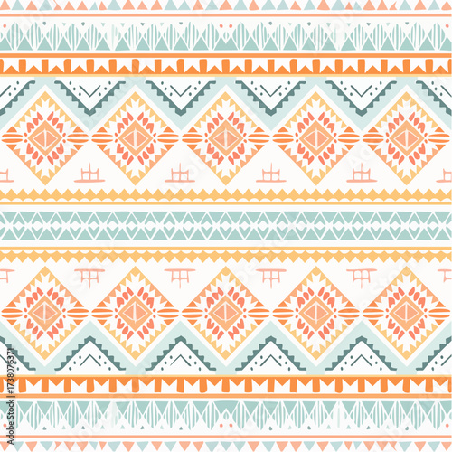 Creative ethnic style vector seamless pattern. Unique geometric vector swatch. 