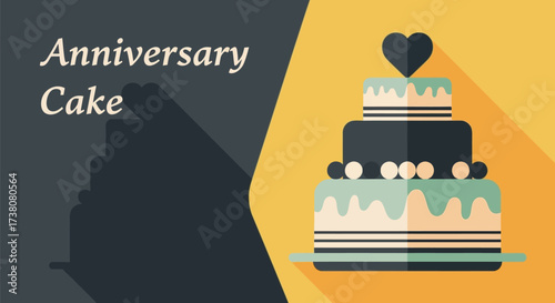 Anniversary cake wedding cake celebration cake party cake vector art