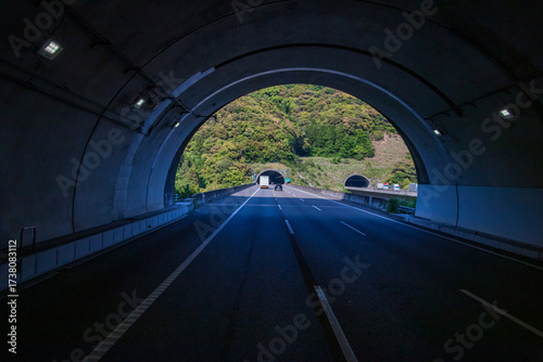 The Shin-Tomei Expressway with its series of tunnels