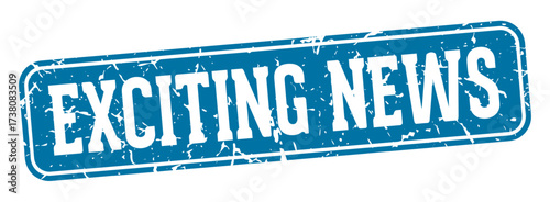 exciting news rectangular sign. exciting news stamp