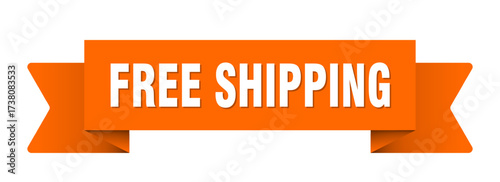 free shipping ribbon isolated on transparent background. free shipping ribbon