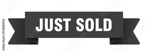 just sold ribbon isolated on transparent background. just sold ribbon