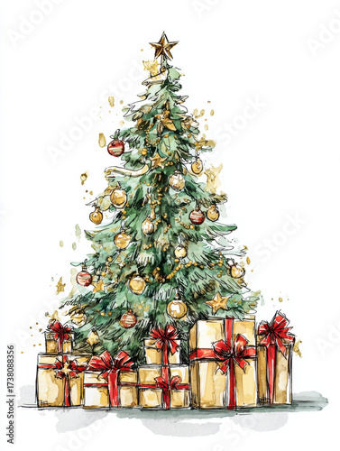 christmas tree with gifts