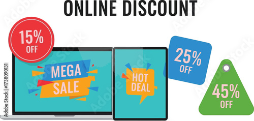 Exciting online sale with various discounts and special offers displayed on devices