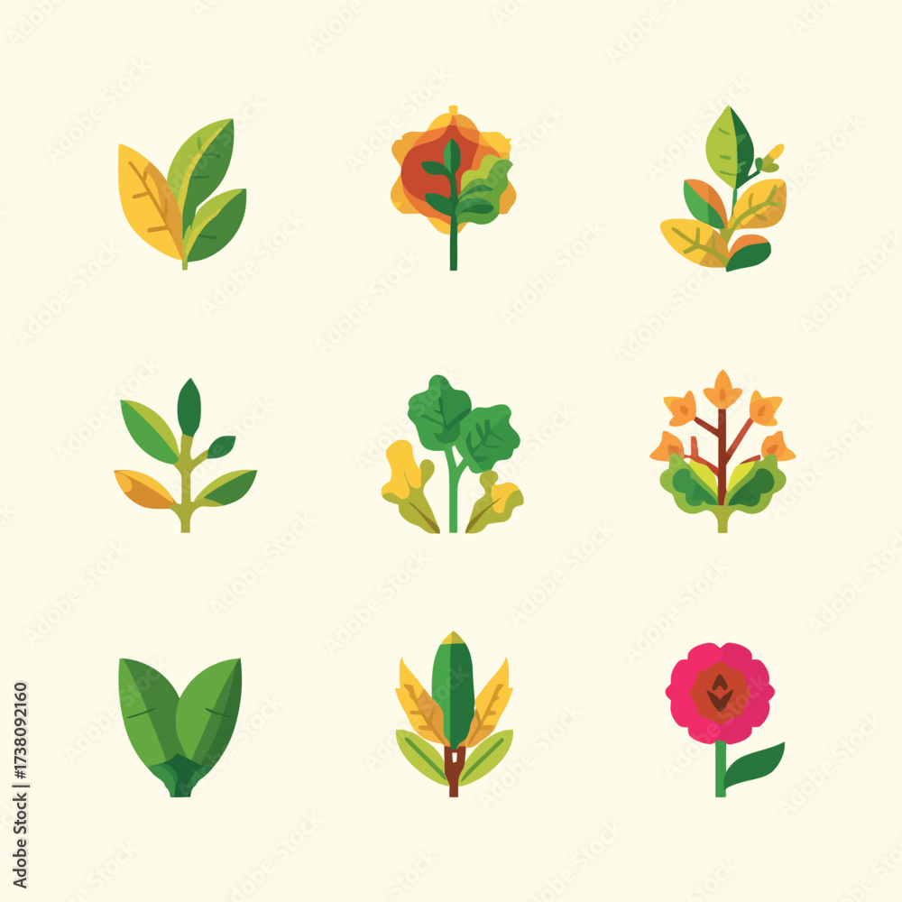 Obraz premium set of vector trees and natures