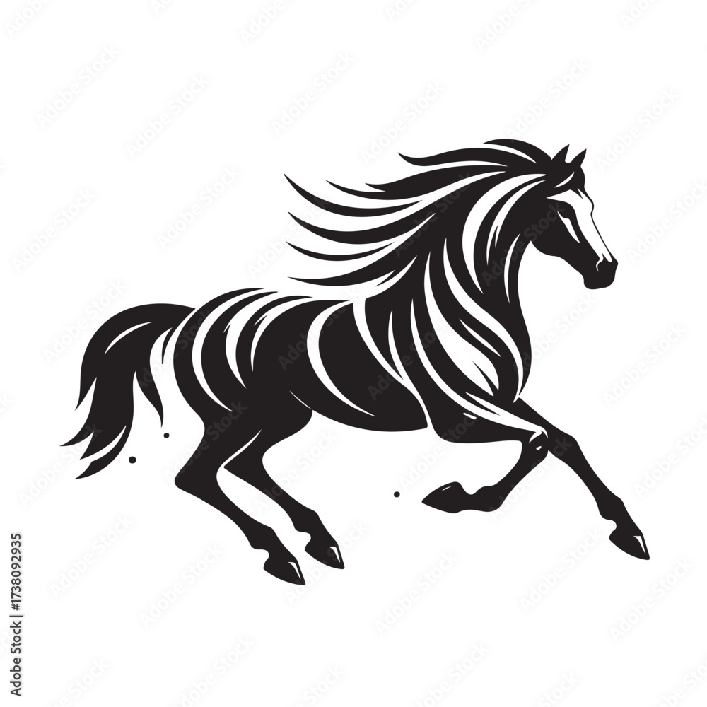 Obraz premium Horse Silhouette Logo Design