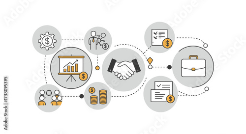 Business collaboration and teamwork Success, partnership, and strategy illustrations