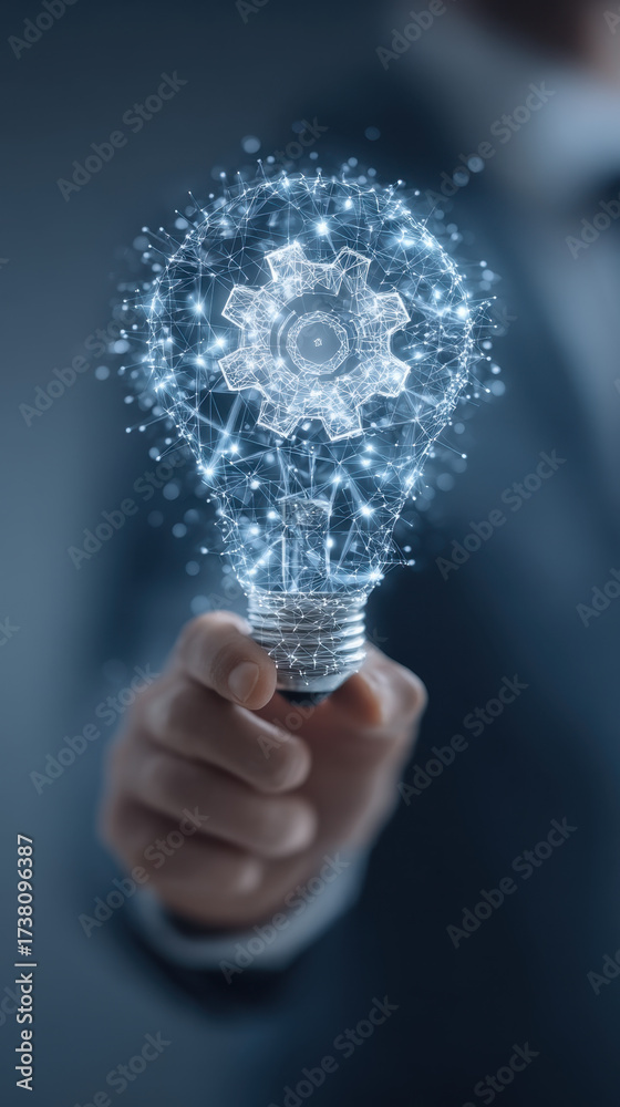 custom made wallpaper toronto digitalTechnological Innovation and Solution Concept with Gear Lightbulb