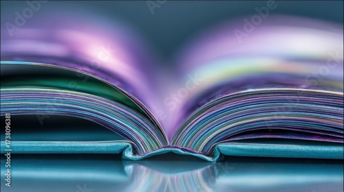 Focused view on synthetic thread binding in a book capturing precise sewn pages with a gently blurred backdrop highlighting modern durability.