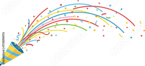 Celebration party confetti popper happy birthday festive event design