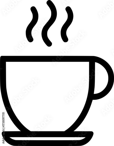 Hot tea mug with steam vector icon