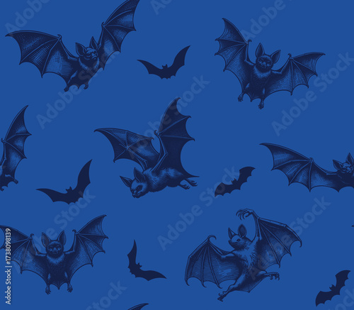 Halloween pattern with Spooky Flying Bats.