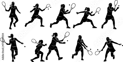 Squash female player silhouettes, Squash player svg, Squash female players, Squash player vector, Female players silhouette, Squash silhouette, Players clipart