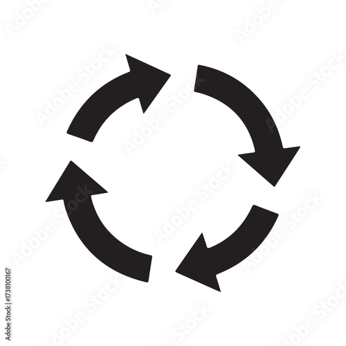 Free Download Abstract Black Curved Arrows Forming a Circular Counter-Clockwise Loop - GFXLoad