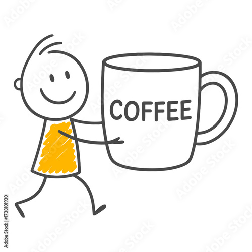 A Large Cup of Coffee Providing Motivation When Starting the Day or During Work.