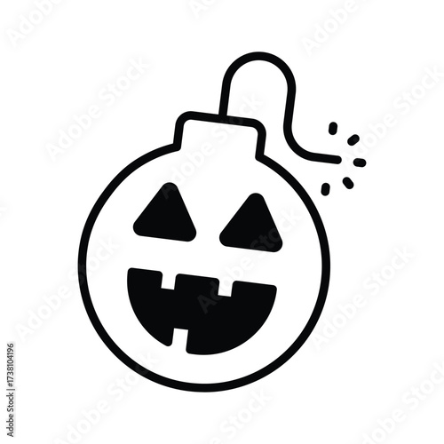 Halloween pumpkin shaped bomb for scary and spooky artwork