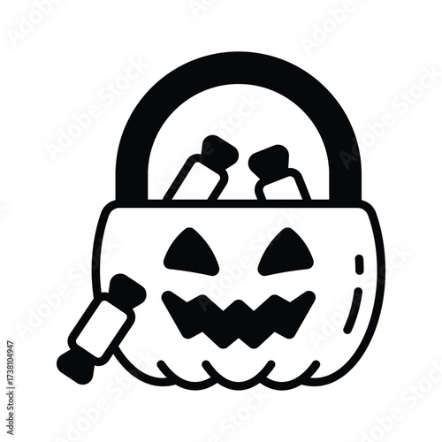 Basket filled with Halloween candies, perfect for trick or treat