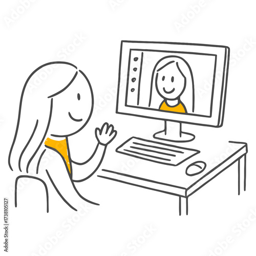 Modern Work Life The Concept of Connecting and Interacting with Online Conference Technology.