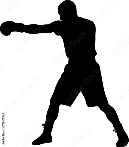Powerful Boxer Silhouette for Dynamic Sports Design