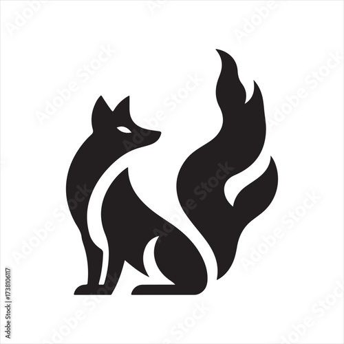 Eclipse fox vector silhouette clip art icon designs illustration. fox ion set collections.
