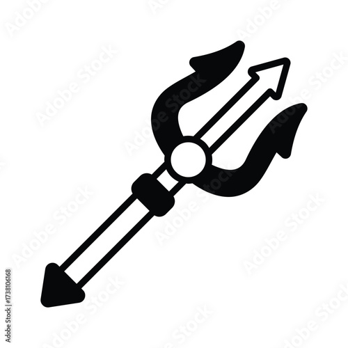 Evil trident weapon symbol for devils, demons, and Halloween