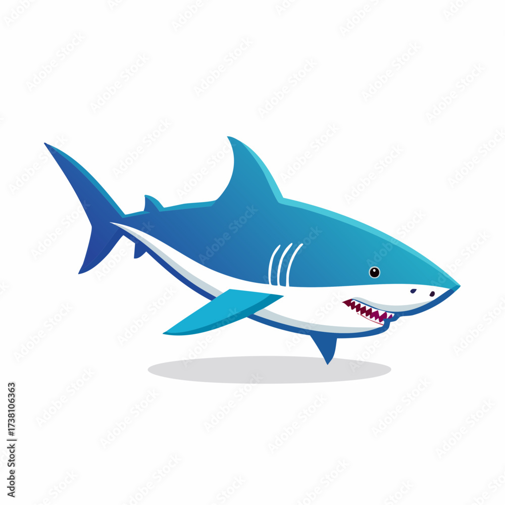 Fototapeta premium Cartoon Shark Illustration A Playful Aquatic Creature