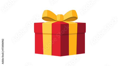 Red and Yellow Decorative Package, Vector Art, Minimalist Design