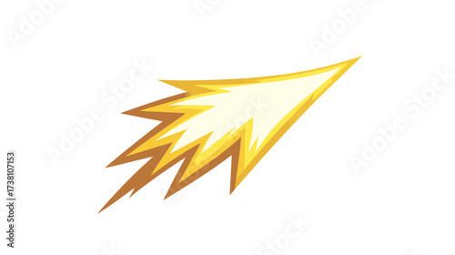Dynamic Graphic Illustration of a Lightning Bolt on White Background