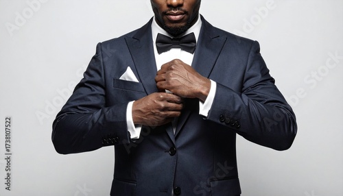Groom Adjusting Cufflinks in Classic Dark Suit – Realistic HD Stock Photo
