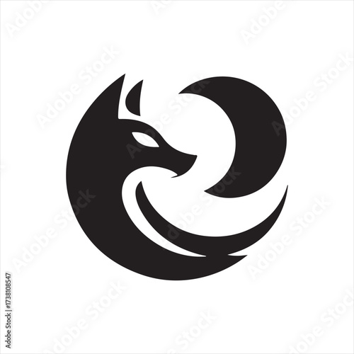 Eclipse fox vector silhouette clip art icon designs illustration. fox ion set collections.
