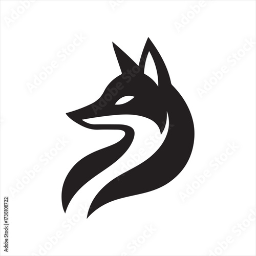 Eclipse fox vector silhouette clip art icon designs illustration. fox ion set collections.
