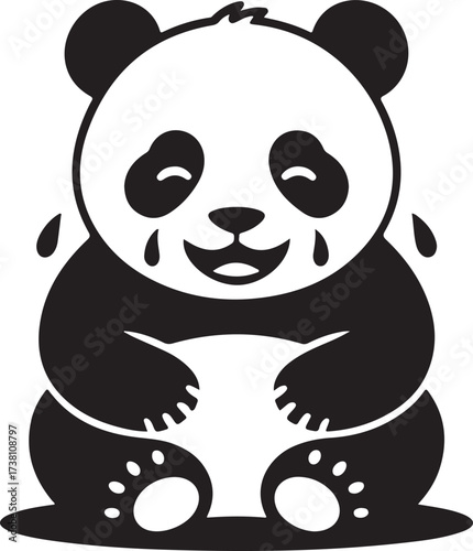 Joyful panda bear vector illustration