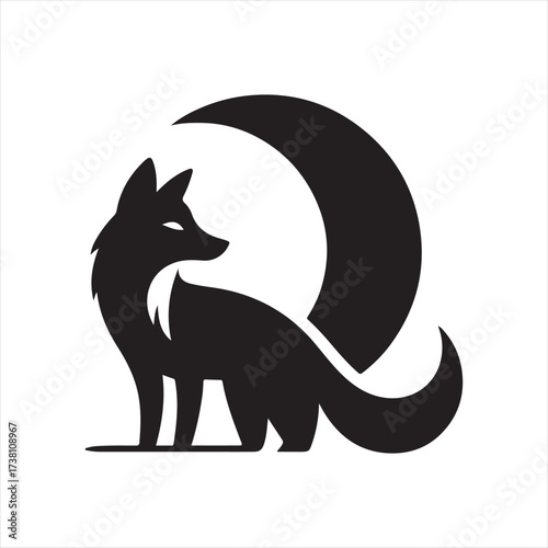 Eclipse fox vector silhouette clip art icon designs illustration. fox ion set collections.
