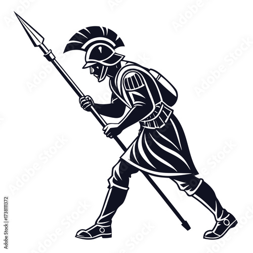 Illustration of a roman soldier with a spear