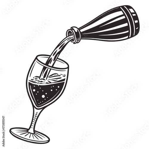 Pouring wine into a glass