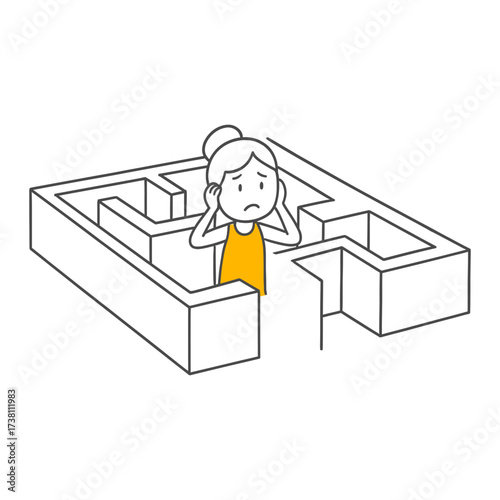 A Representation of Problem Solving and Decision Making by a Woman Trying to Find Her Way Through a Challenging Situation.