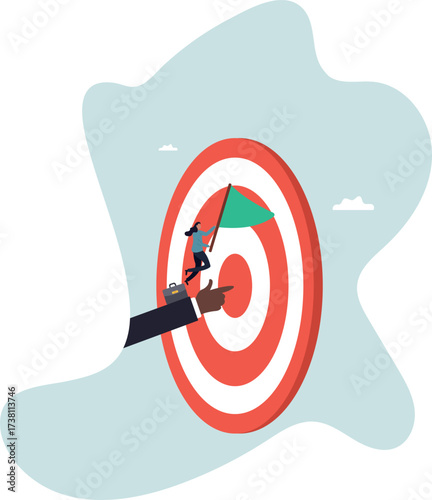 Goal oriented, setting goal and focus on target and aim to achieve success, work toward mission target,about a man and his life.