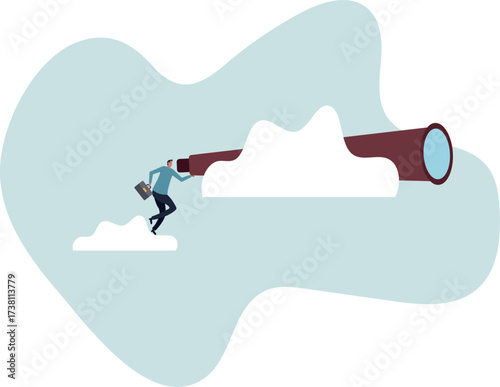 Business opportunity, leadership vision to see company strategy to achieve target.about a man and his life.