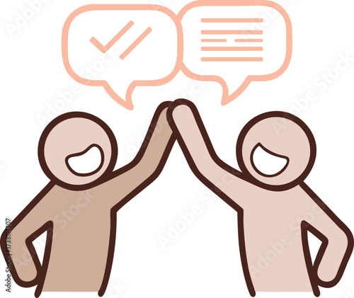 Two diverse people joyfully celebrating and holding hands symbolizing unity connection and shared happiness in a vibrant celebratory moment