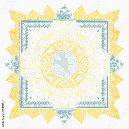 Vector certificate texture. Seamless geometric banknote pattern.