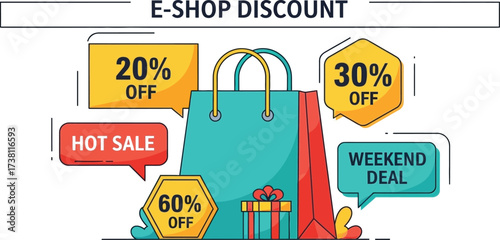Eshop discount sale hot deal weekend offer promotion shopping bags
