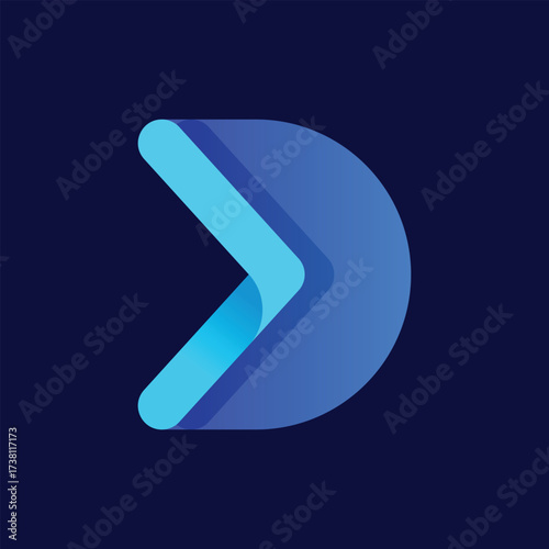 d digital letter next abstract logo modern style