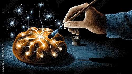 Creative concept of idea generation and inspiration for innovation