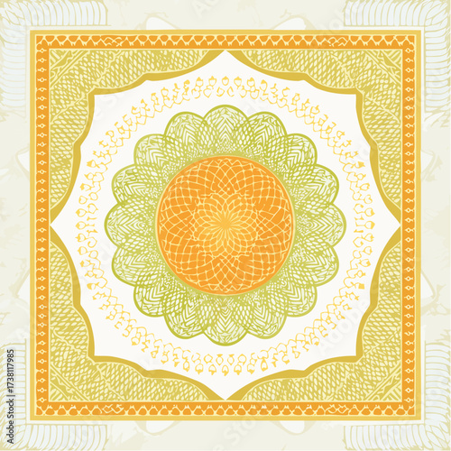 Vector certificate texture. Seamless geometric banknote pattern.