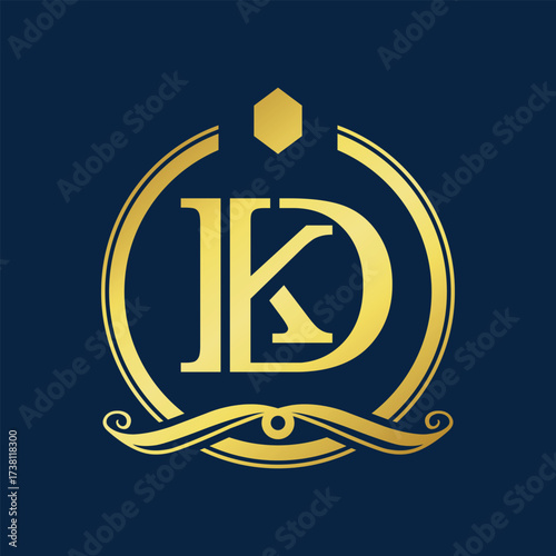 dk letters abstract logo modern style