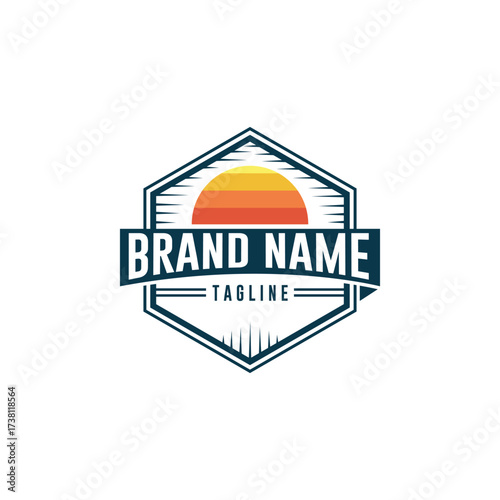 Modern and clean badge style logo design for travel agency, travel and tours management company, hotel and restaurant business.