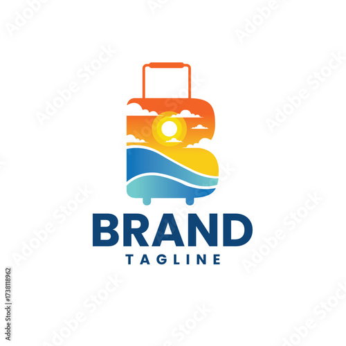 Clean and modern logo design for travel agency, holiday management, hotel, and travel group.
